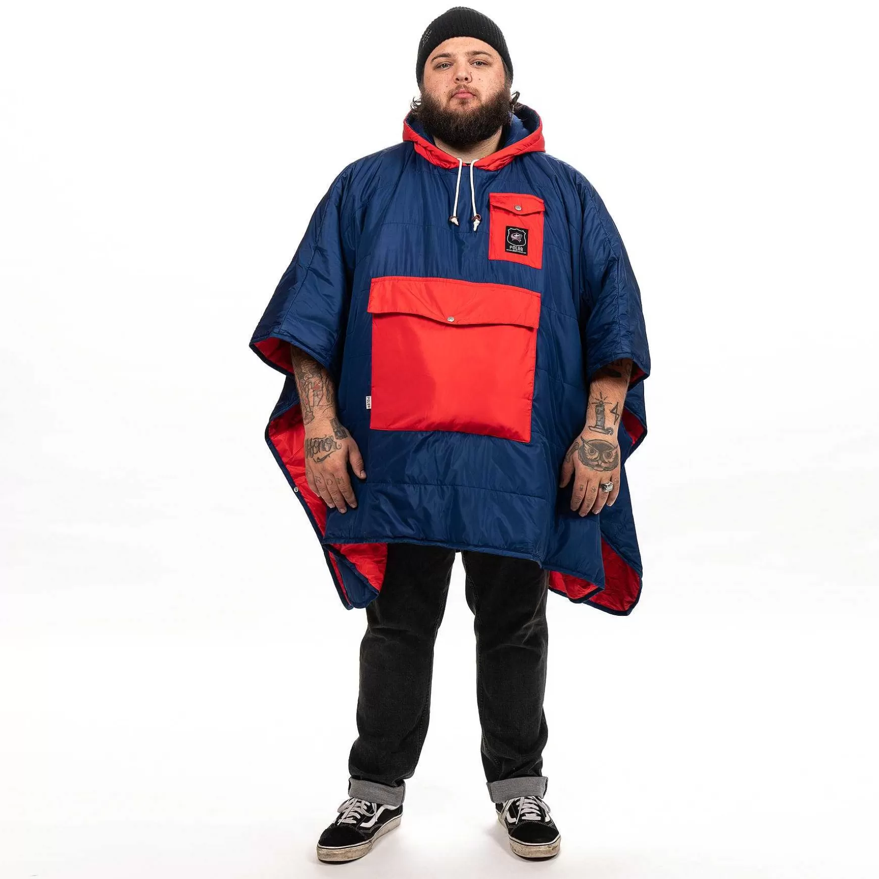 Hot Poncho Columbus Chaquetas Azules Poncho